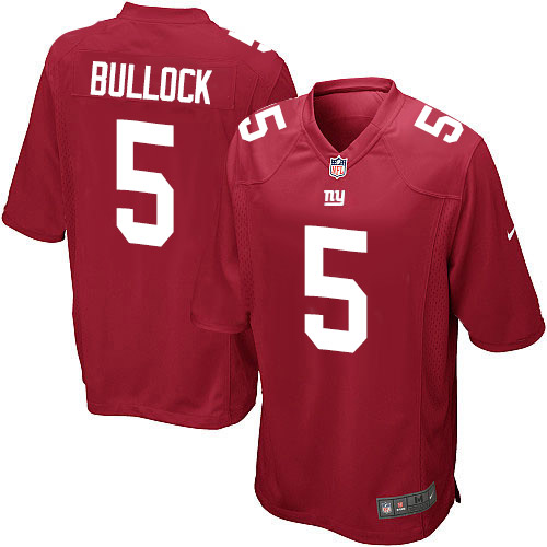 Men's Game Randy Bullock Nike Jersey Red Alternate - #5 NFL New York Giants